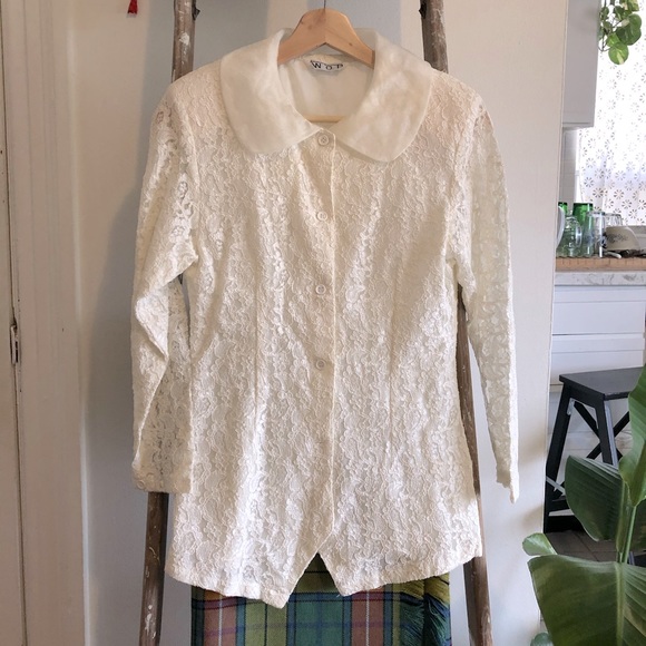 Vintage Cream Lace Blouse - Picture 1 of 4